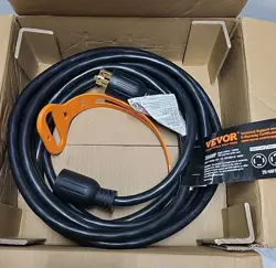 VEVOR GENERATOR EXTENSION CORD 25FT POWER CABLE 30A ADAPTER PLUG COPPER WIRE