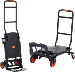 VEVOR ALUMINUM FOLDING HAND TRUCK  2 IN 1 DESIGN 300 LBS CAPACITY  HEAVY DUTY IN