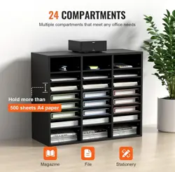 VEVOR LITERATURE ORGANIZERS, 24 COMPARTMENTS OFFICE MAILBOX WITH ADJUSTABLE