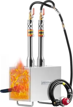 US VEVOR PORTABLE PROPANE FORGE 2 BURNER FARRIER FORGE 2600℉ TOOL KNIFE MAKING B