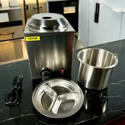 HOT FUDGE WARMER 2.6 QT HOT FUDGE DISPENSER, 650 W CHEESE WARMER  WORKS  - READ-