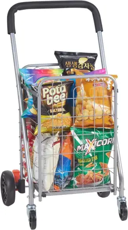 VEVOR FOLDING SHOPPING CART, 66 LBS MAX LOAD CAPACITY, GROCERY UTILITY CART