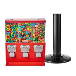 VEVOR COMMERCIAL VENDING MACHINE, TRIPLE COMPARTMENT CANDY DISPENSER WITH IRON S