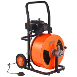 VEVOR DRAIN CLEANING MACHINE 100FT X 3/4 INCH, SEWER SNAKE MACHINE AUTO FEED,