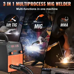 VEVOR 145AMP MIG WELDER, WELDING MACHINE 3 IN 1, 110 V FLUX CORE WELDING MACHINE