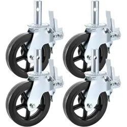BESTEQUIP 4 PACK SCAFFOLDING CASTER WHEELS 8 X 2 INCH WITH DUAL LOCKING RUBBER S