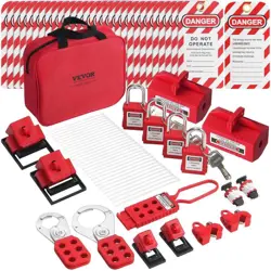 VEVOR LOCKOUT TAGOUT STATION KIT, 47-PIECES SAFETY LOCK SET INCLUDES PADLOCKSA38