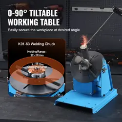 VEVOR 10KG 1-12RPM ROTARY WELDING POSITIONER 0-90° POSITIONING TURNTABLE TABLE
