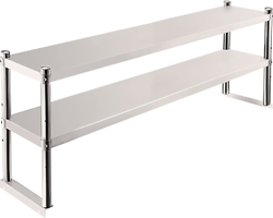 VEVOR DOUBLE OVERSHELF, DOUBLE TIER STAINLESS STEEL OVERSHELF, 60 IN. LENGTH X &