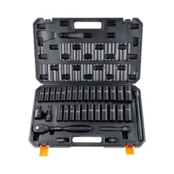 IMPACT SOCKETS SET 33PCS 6-POINT 1/2IN DRIVE BIT RATCHET TOOL KIT CASE