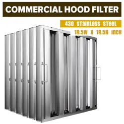 6 PACK COMMERCIAL HOOD GREASE EXHAUST FILTER BAFFLE STAINLESS STEEL 19.5