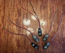 5 PC I - 9V VOLT BATTERY I TYPE CONNECTOR PACK  - ADAPTER CLIP - 4.5 INCH LEADS