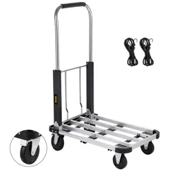 FOLDING HAND TRUCK DOLLY CART WITH WHEELS LUGGAGE CART TROLLEY FOR MOVING 330LBS
