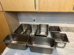 7 PACK 6” & 5” DEEP STAINLESS STEEL STEAM TABLE PANS HOTEL FOOD PREP PAN