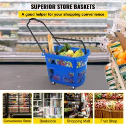 VEVOR 6PCS SHOPPING CARTS, PORTABLE SHOPPING BASKET SET FOR RETAIL STORE