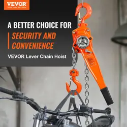 VEVOR MANUAL LEVER CHAIN HOIST, 1-1/2 TON 3300 LBS CAPACITY 20 FT COME ALONG