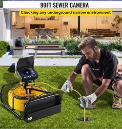 VEVOR SEWER CAMERA, 98.4 FT/30 M, 4.3