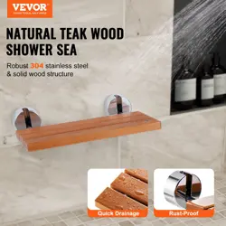 VEVOR FOLDING TEAK SHOWER SEAT, FOR SENIORS PREGNANT WOMEN CHILDREN