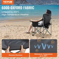VEVOR CAMPING FOLDING CHAIR FOR ADULTS, BLACK