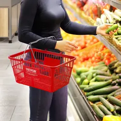 VEVOR SHOPPING BASKET, SET OF 12, RED