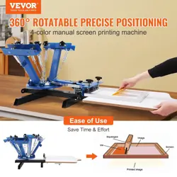 VEVOR 4 COLOR 4 STATION SILK SCREENING SCREENPRINT PRESS SCREEN PRINTING MACHINE