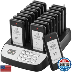 VEVOR RESTAURANT PAGER SYSTEM, WIRELESS 500M LONG RANGE LINEUP WAITING QUEUE 