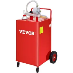 VEVOR 30 GALLON FUEL CADDY GAS STORAGE TANK 4 WHEELS WITH MANUEL TRANSFER PUMP