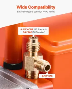 VEVOR VACUUM PUMP, 3.5 CFM, HVAC SINGLE STAGE ROTARY VANE VACUUM PUMP