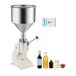 VEVOR A03 MANUAL PASTE/LIQUID FILLING MACHINE, 5-50ML ADJUSTABLE BOTTLE, 10L