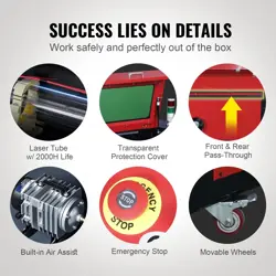 VEVOR 60W CO2 LASER ENGRAVER CUTTING MACHINE 16