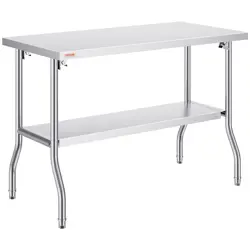 VEVOR FOLDING COMMERCIAL PREP TABLE COMMERCIAL WORKTABLE WORKSTATION 48 X 24 IN