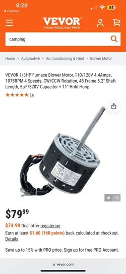 YDK250-6G52 FURNACE BLOWER