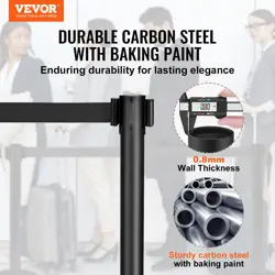 VEVOR CROWD CONTROL STANCHIONS, 2-PACK CROWD CONTROL BARRIERS, AIRPORT