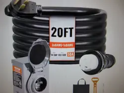 VEVOR 20 FT. 50 AMP 125-VOLT GENERATOR EXTENSION CORD AND POWER INLET BOX