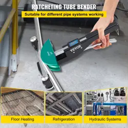 VEVOR COPPER PIPE BENDER, 7 COLORFUL DIES 1/4-7/8 INCH 90 DEGREES FORWARD AND RE