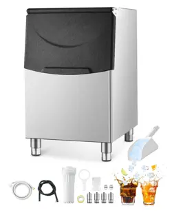 VEVOR COMMERCIAL ICE MAKER STORAGE BIN 250LBS CAPACITY STAINLESS STEEL