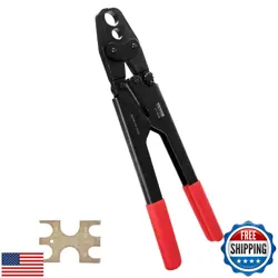 VEVOR PEX CRIMPING TOOL, DUAL HEAD COMBO PEX CRIMPER TOOL FOR 1/2