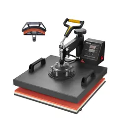 HEAT PRESS MACHINE 2-IN-1 15X15IN SUBLIMATION PRINT TRANSFER DIY T-SHIRT CAP
