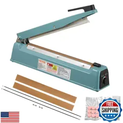 VEVOR IMPULSE SEALER 12 INCH, MANUAL HEAT SEAL MACHINE WITH ADJUSTABLE HEATIN