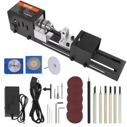 MINI LATHE MACHINE 24V 96W MINI WOOD LATHE TOOLS 2.76 IN X 6.3 IN 7 SPEEDS VEVOR