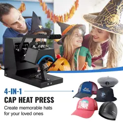 HAT HEAT PRESS CAP HEAT PRESS MACHINE 4 HEATING PADS SUBLIMATION TRANSFER VEVOR