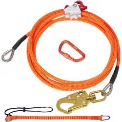 VEVOR 12.7MM STEEL CORE FLIPLINE 16FT(4.8M) ARBORIST FLIPLINE FALL PROTECTION