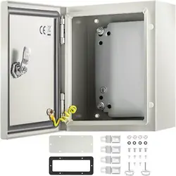 VEVOR NEMA STEEL ENCLOSURE, 10 X 8 X 6'' NEMA 4X STEEL ELECTRICAL BOX, IP66 WATE