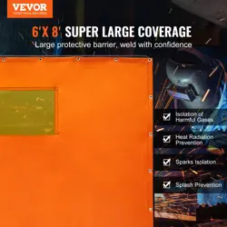 VEVOR WELDING SCREEN WITH FRAME, 6' X 8' WELDING CURTAIN SCREENS, YELLOW