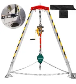 VEVOR CONFINED SPACE TRIPOD KIT 1200LBS WINCH, CONFINED SPACE TRIPOD 7' LEG