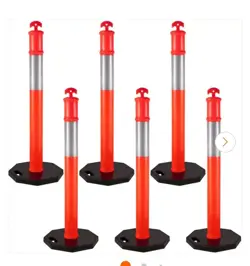 ✨️ VEVOR 6PACK TRAFFIC DELINEATOR POSTS 44 INCH HEIGHT, PE DELINEATOR POST KIT 