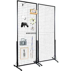 VEVOR 2' X 5.6' GRID WALL PANELS TOWER 2 PACKS WIRE GRIDWALL DISPLAY RACKS