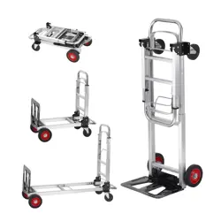 ALUMINUM HAND TRUCK 2 IN 1 FOLDING DOLLY CART 400 LBS CAPACITY HEAVY DUTY VEVOR