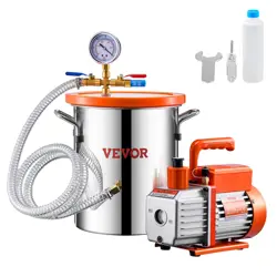 VEVOR 1.5 GALLON VACUUM CHAMBER 3.5CFM SINGLE STAGE PUMP DEGASSING CHAMBER KIT