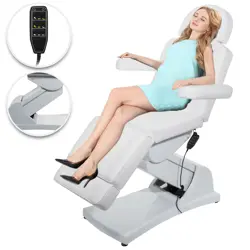 ELECTRIC MASSAGE TABLE BED FACIAL CHAIR SALON CHAIR WHITE SALON EQUIPMENT MOTOR